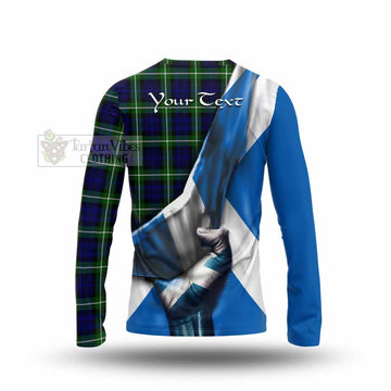 Lammie Tartan Long Sleeve T-Shirt with Family Crest Scotland Patriotic Style - Tartan Vibes Clothing