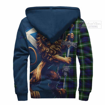 Lammie Tartan Family Crest Sherpa Hoodie with Scottish Majestic Lion - Tartan Vibes Clothing