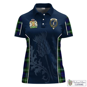 Lammie Tartan Women's Polo Shirt with Family Crest and Scottish Thistle Vibes Sport Style