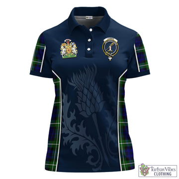 Lammie Tartan Women's Polo Shirt with Family Crest and Scottish Thistle Vibes Sport Style - Tartan Vibes Clothing