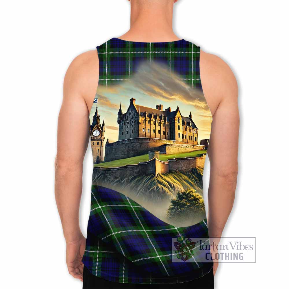 Lammie Tartan Family Crest Men's Tank Top with Scottish Ancient Castle Style - Tartan Vibes Clothing