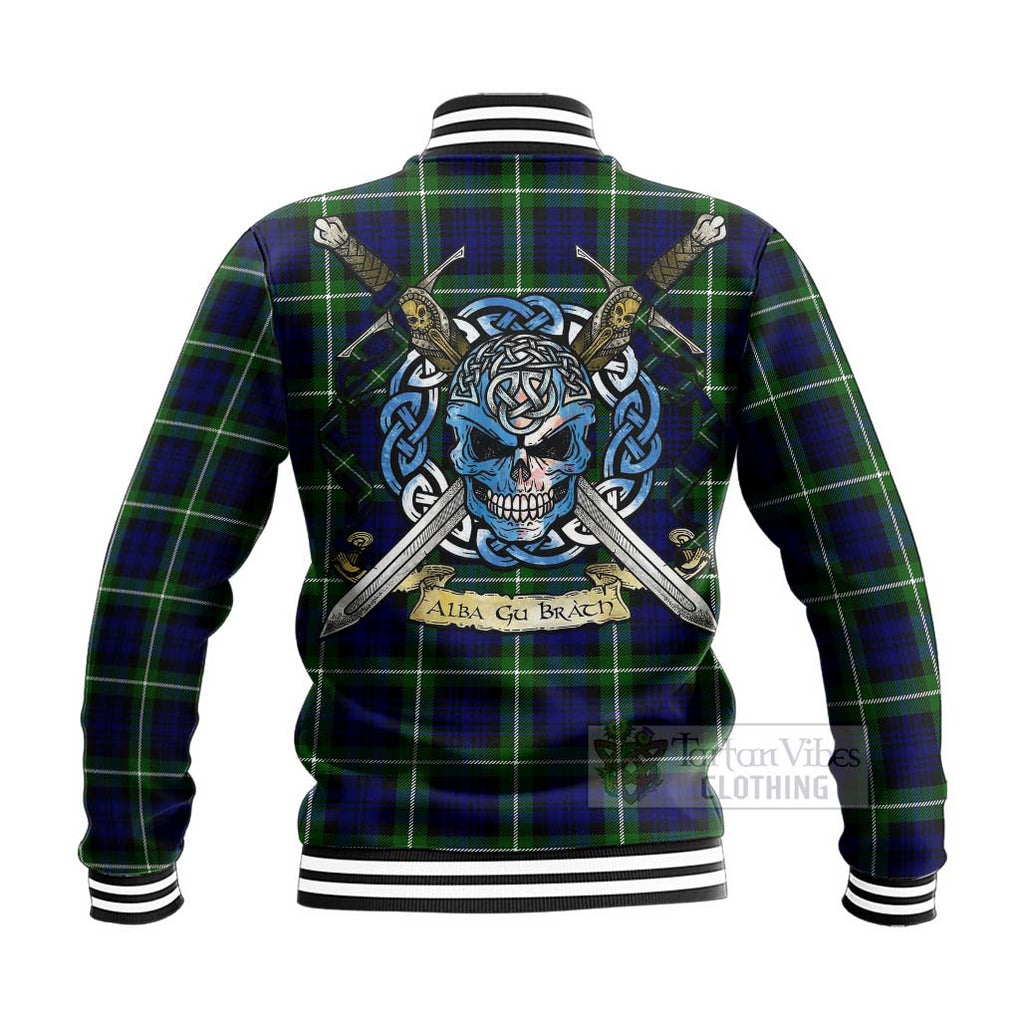 Lammie Tartan Baseball Jacket with Family Crest Celtic Skull Style - Tartan Vibes Clothing