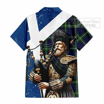 Lammie Tartan Hawaiian Shirt with Family Crest Scottish Bagpiper Vibes - Tartan Vibes Clothing