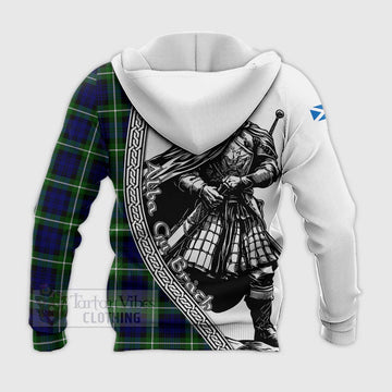Lammie Tartan Clan Crest Knitted Hoodie with Highlander Warrior Celtic Style - Tartan Vibes Clothing