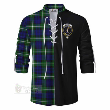 Lammie Tartan Ghillie Kilt Shirt with Family Crest and Half Of Me Style - Tartan Vibes Clothing