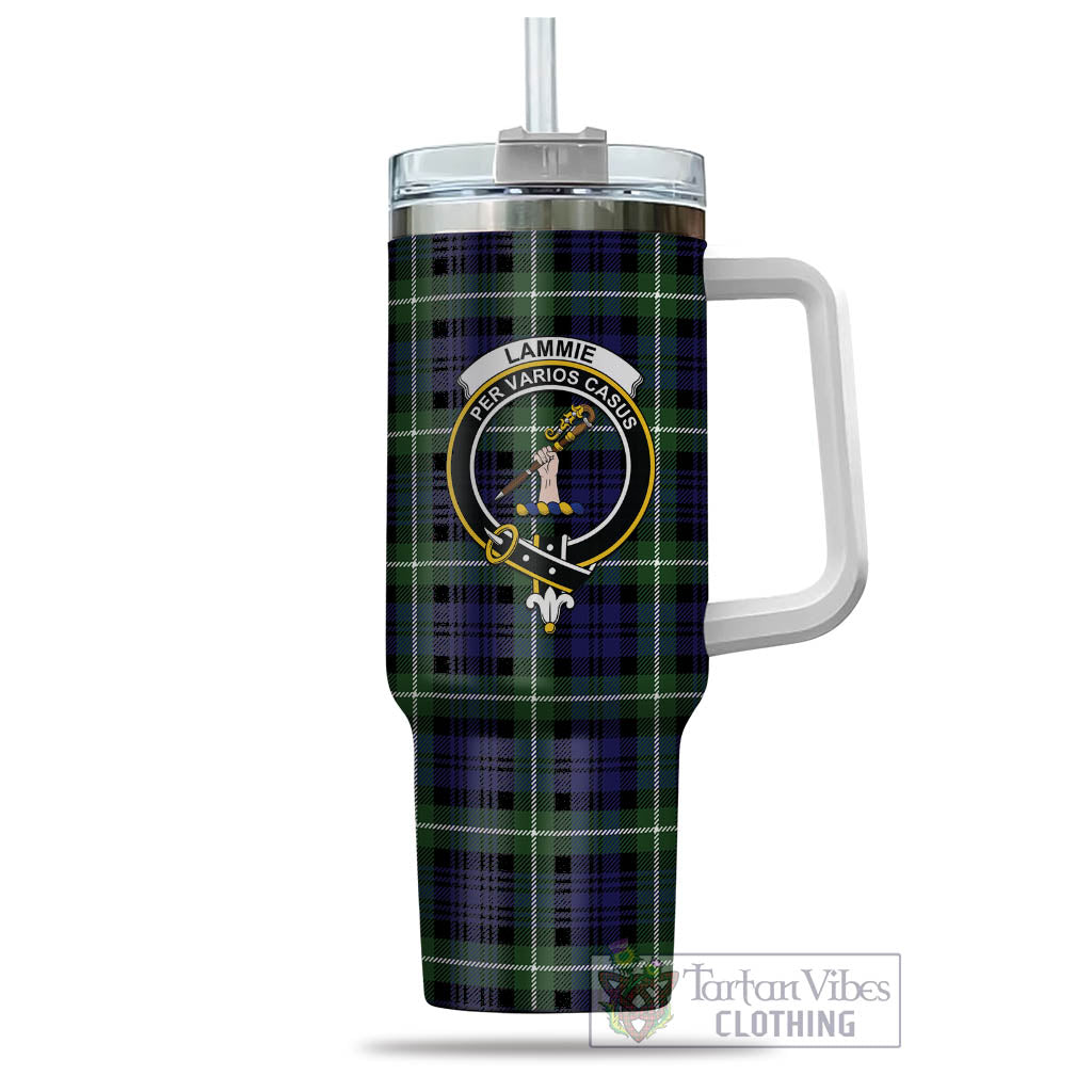 Lammie Tartan Tumbler with Handle with Family Crest - Tartan Vibes Clothing