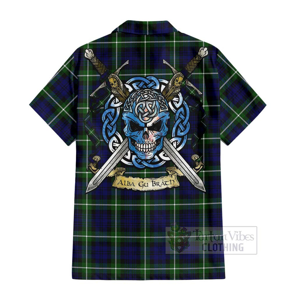 Lammie Tartan Hawaiian Shirt with Family Crest Celtic Skull Style - Tartan Vibes Clothing
