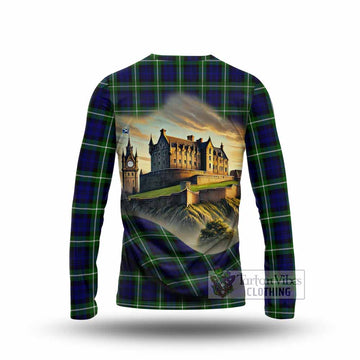 Lammie Tartan Family Crest Long Sleeve T-Shirt with Scottish Ancient Castle Style - Tartan Vibes Clothing