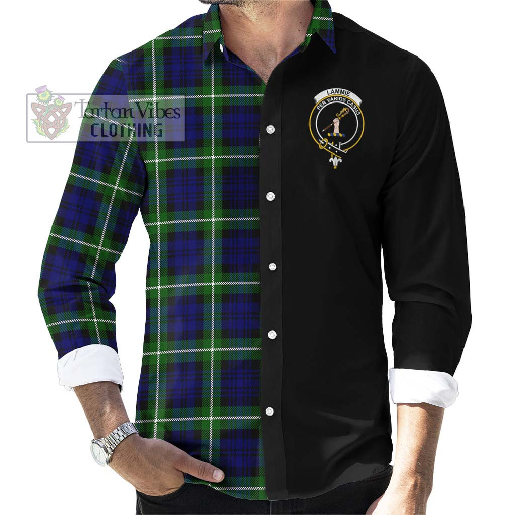 Lammie Tartan Long Sleeve Button Shirt with Family Crest and Half Of Me Style - Tartanvibesclothing Shop