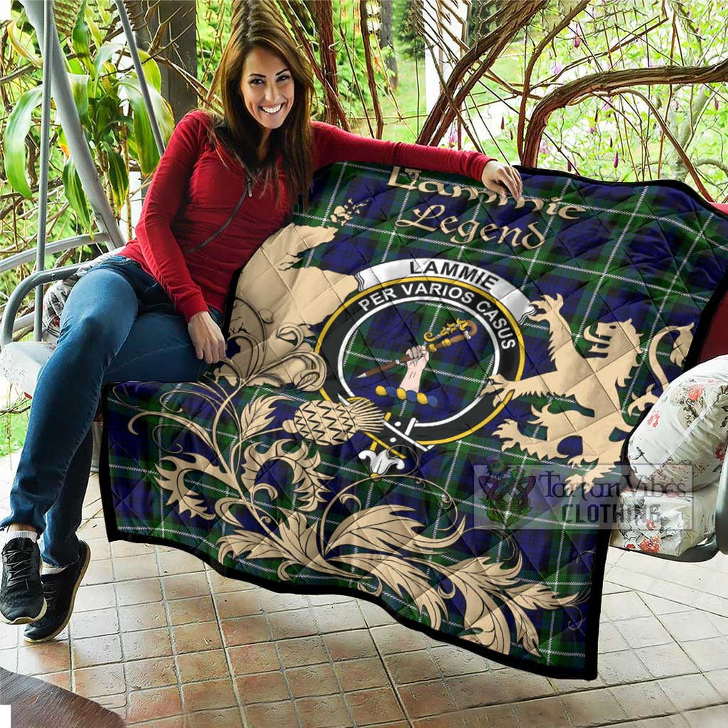Tartan Vibes Clothing Lammie Tartan Quilt with Family Crest and Scottish Symbol Style