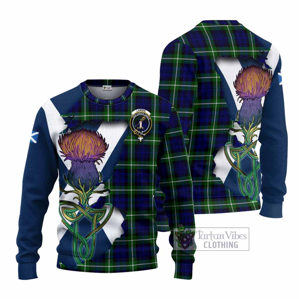 Lammie Tartan Family Crest Knitted Sweater Scottish Thistle Celtic Inspired - Tartan Vibes Clothing