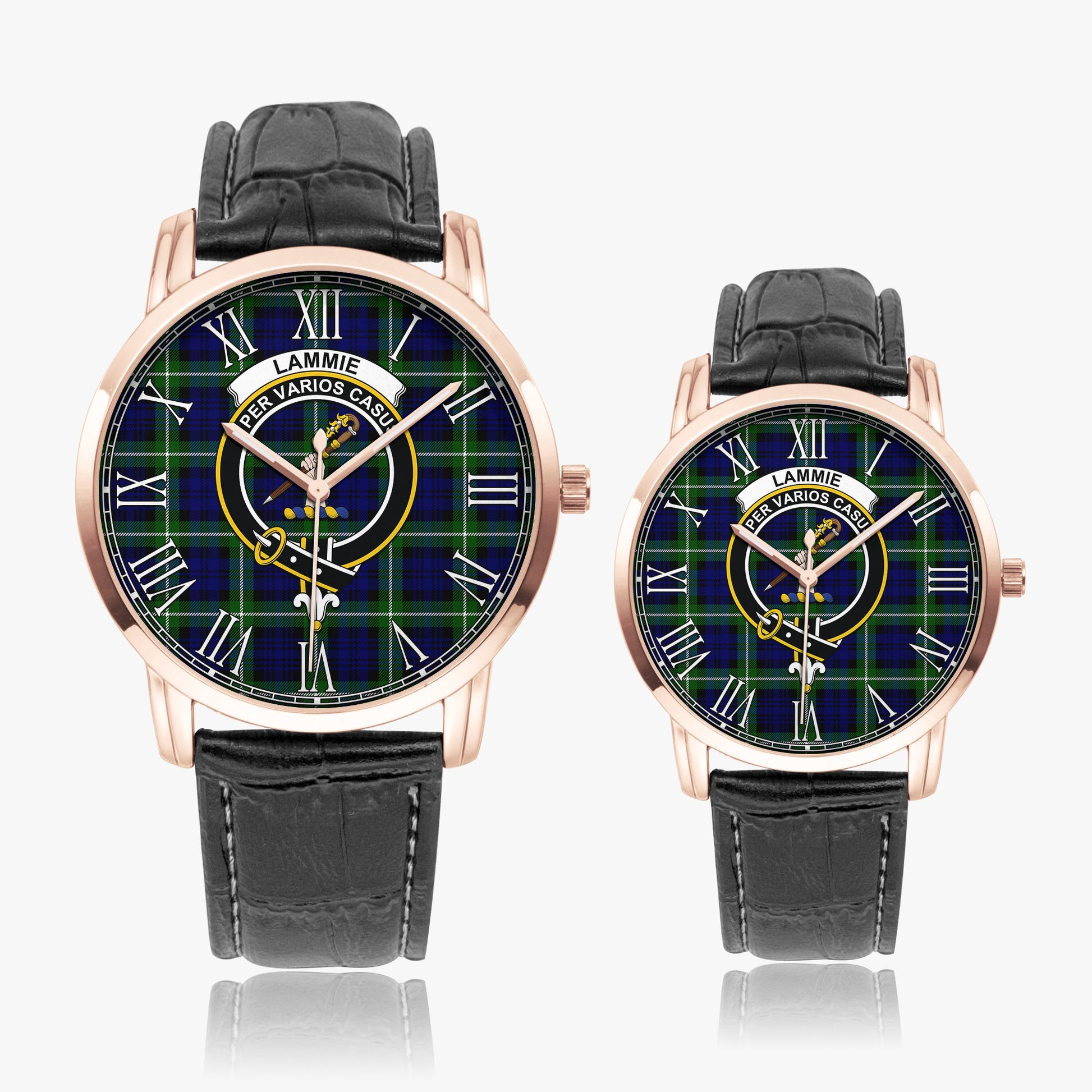 Lammie Tartan Family Crest Leather Strap Quartz Watch - Tartan Vibes Clothing