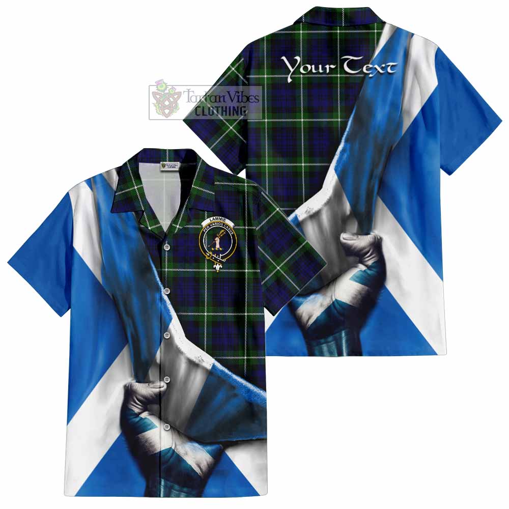 Lammie Tartan Hawaiian Shirt with Family Crest Scotland Patriotic Style - Tartan Vibes Clothing