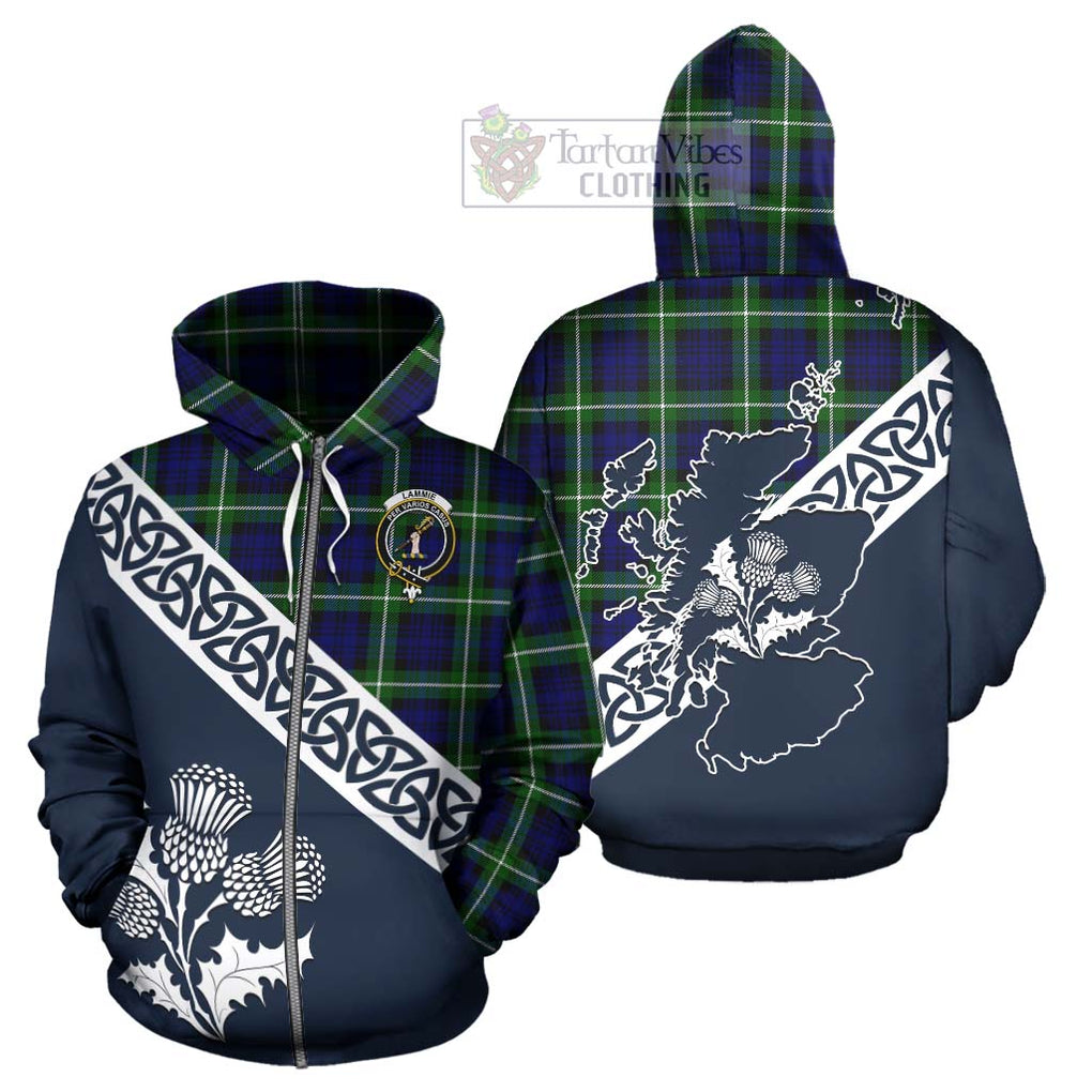 Lammie Tartan Hoodie Featuring Thistle and Scotland Map - Tartan Vibes Clothing