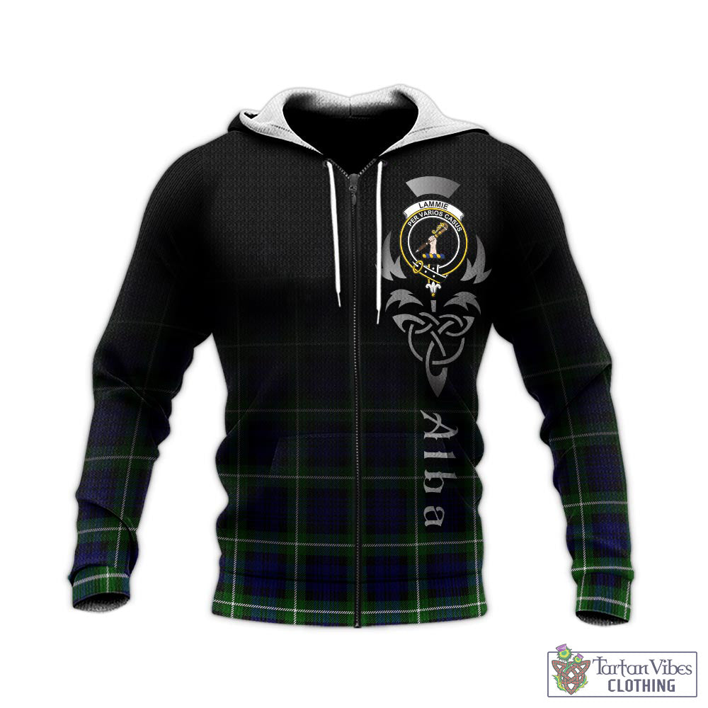 Tartan Vibes Clothing Lammie Tartan Knitted Hoodie Featuring Alba Gu Brath Family Crest Celtic Inspired