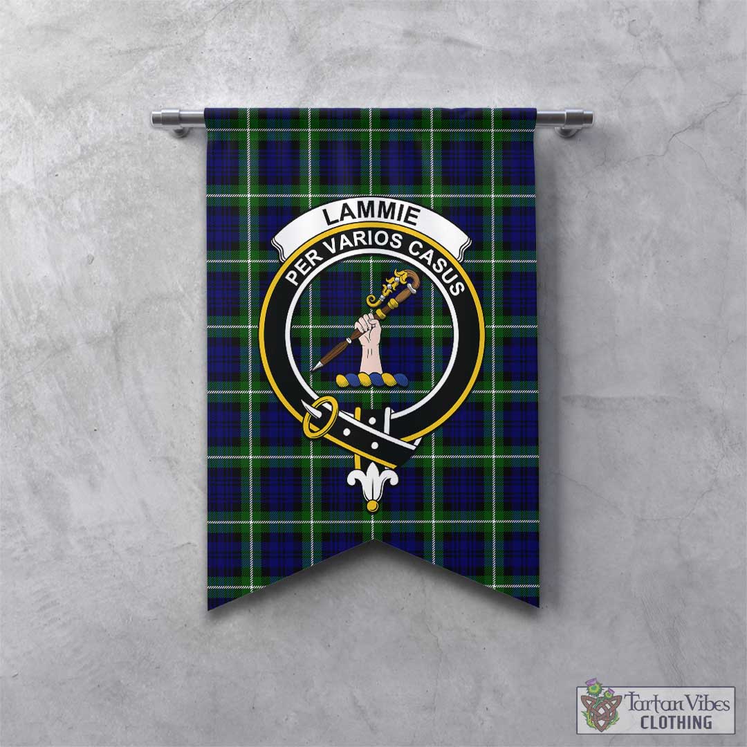 Lammie Tartan Gonfalon, Tartan Banner with Family Crest - Tartan Vibes Clothing