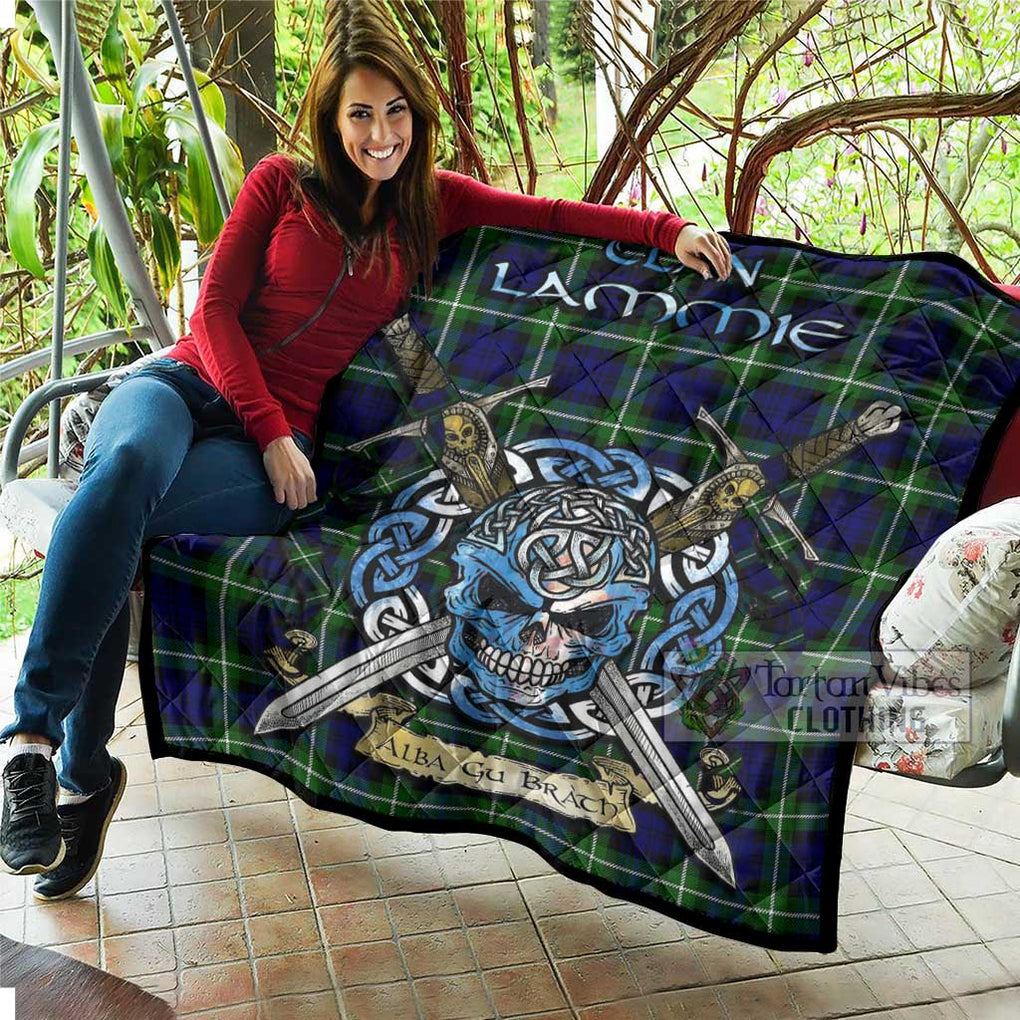 Lammie Tartan Quilt with Celtic Skull Alba Gu Brath Style - Tartan Vibes Clothing