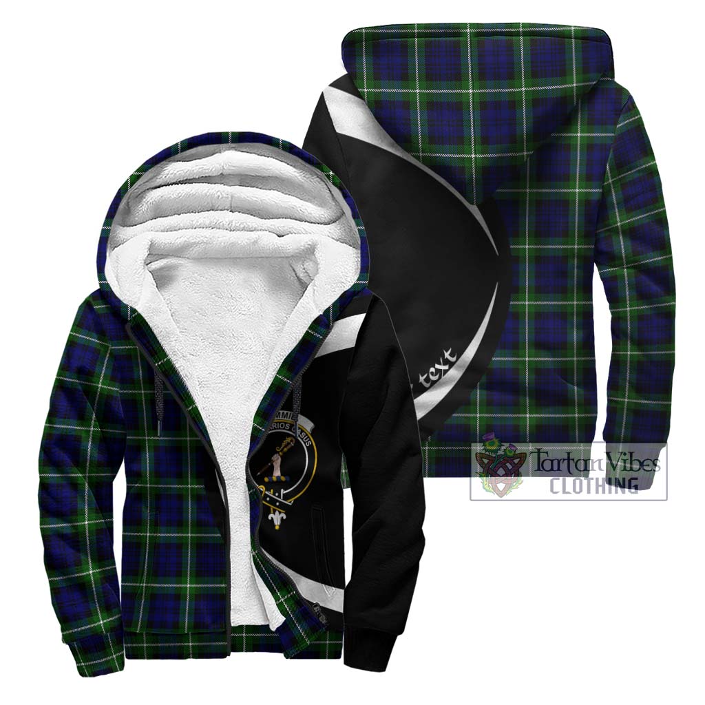 Lammie Tartan Sherpa Hoodie with Family Crest Circle Style Unisex - Tartan Vibes Clothing