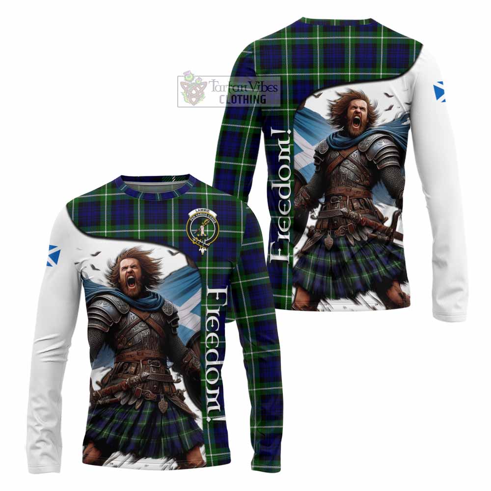 Tartan Vibes Clothing Lammie Crest Tartan Long Sleeve T-Shirt Inspired by the Freedom of Scottish Warrior