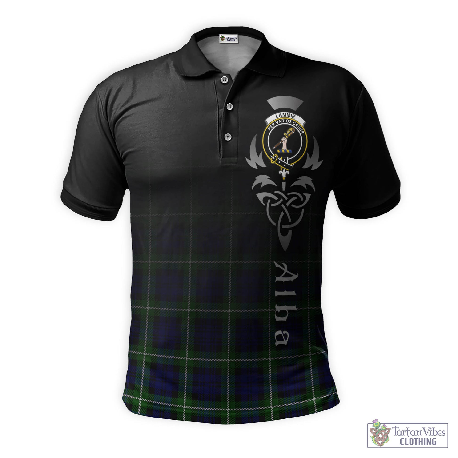 Lammie Tartan Polo Shirt Featuring Alba Gu Brath Family Crest Celtic Inspired - Tartan Vibes Clothing