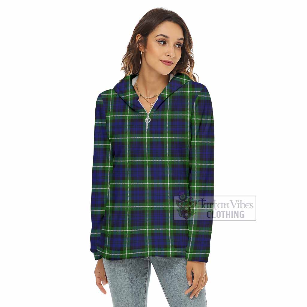 Lammie Tartan Women's Borg Fleece Hoodie with Half Zip - Tartan Vibes Clothing