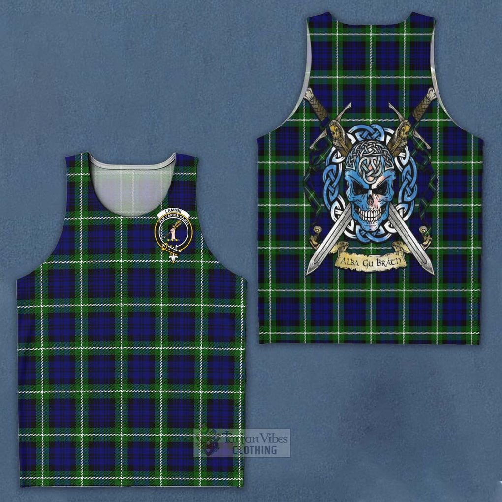 Lammie Tartan Men's Tank Top with Family Crest Celtic Skull Style - Tartan Vibes Clothing