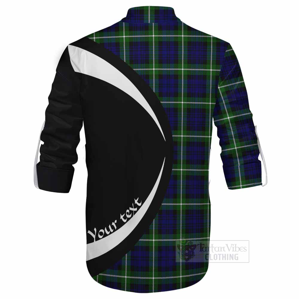 Lammie Tartan Ghillie Kilt Shirt with Family Crest Circle Style - Tartan Vibes Clothing