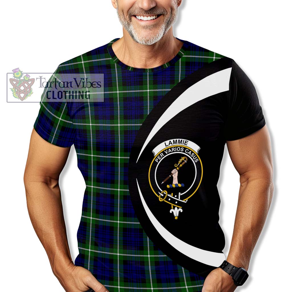Lammie Tartan T-Shirt with Family Crest Circle Style - Tartan Vibes Clothing