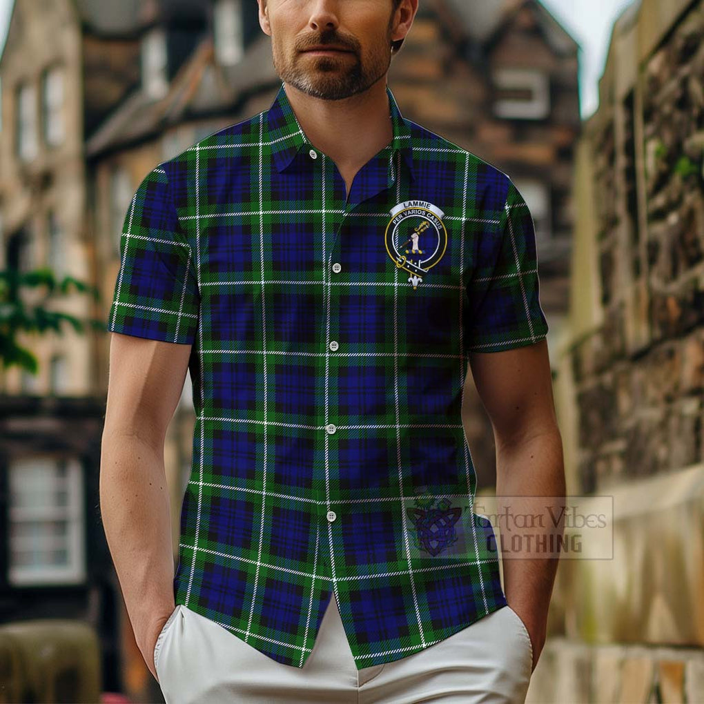 Lammie Tartan Hawaiian Shirt with Family Crest Celtic Skull Style - Tartan Vibes Clothing
