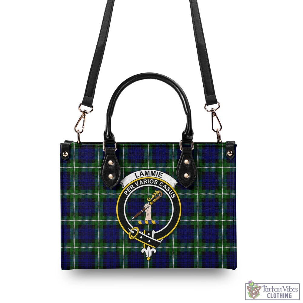 Lammie Tartan Luxury Leather Handbags with Family Crest - Tartan Vibes Clothing