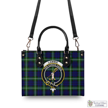 Lammie Tartan Luxury Leather Handbags with Family Crest - Tartan Vibes Clothing