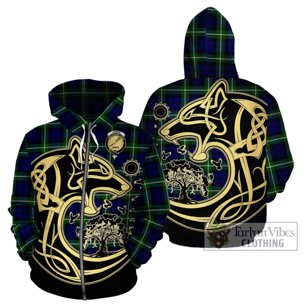 Lammie Tartan Hoodie with Family Crest Celtic Wolf Style - Tartan Vibes Clothing