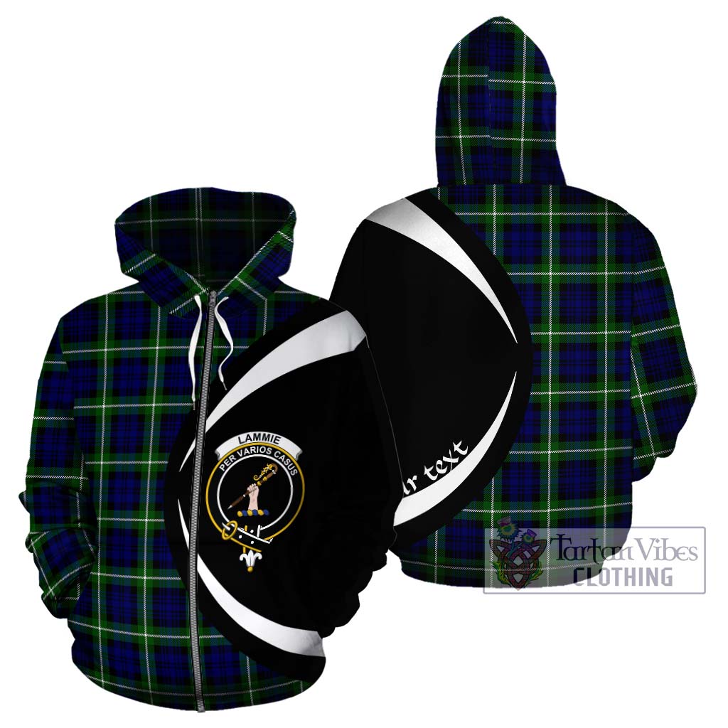 Lammie Tartan Hoodie with Family Crest Circle Style - Tartan Vibes Clothing