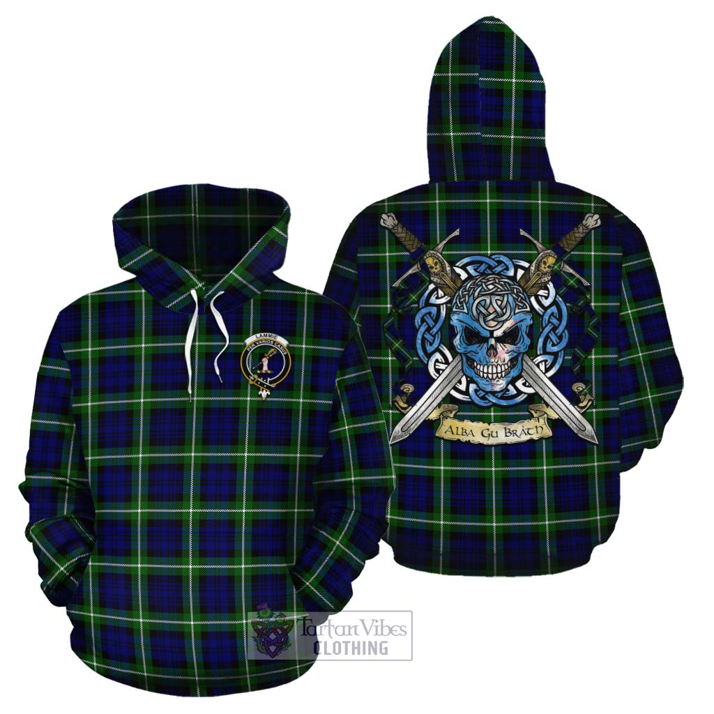 Lammie Tartan Cotton Hoodie with Family Crest Celtic Skull Style Zip Hoodie - Tartan Vibes Clothing