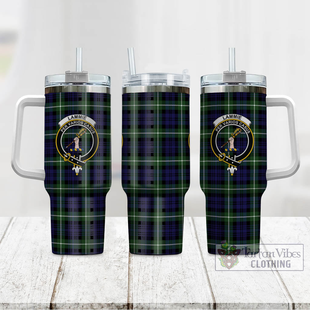Lammie Tartan Tumbler with Handle with Family Crest - Tartan Vibes Clothing