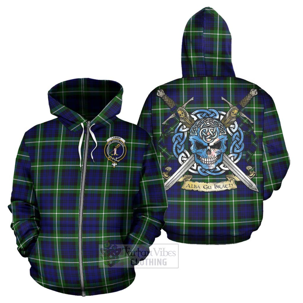 Lammie Tartan Hoodie with Family Crest Celtic Skull Style - Tartan Vibes Clothing