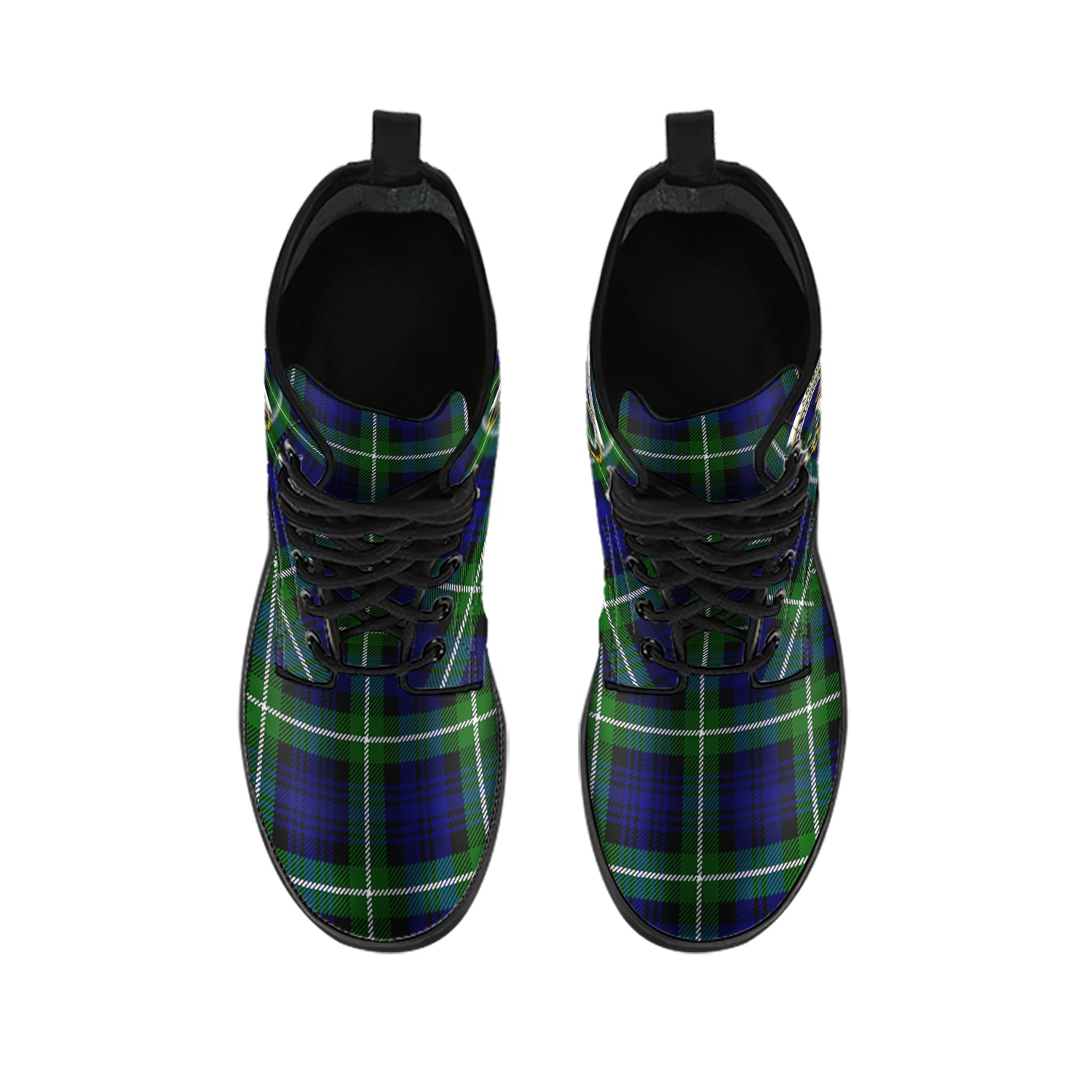 Lammie Tartan Leather Boots with Family Crest - Tartan Vibes Clothing