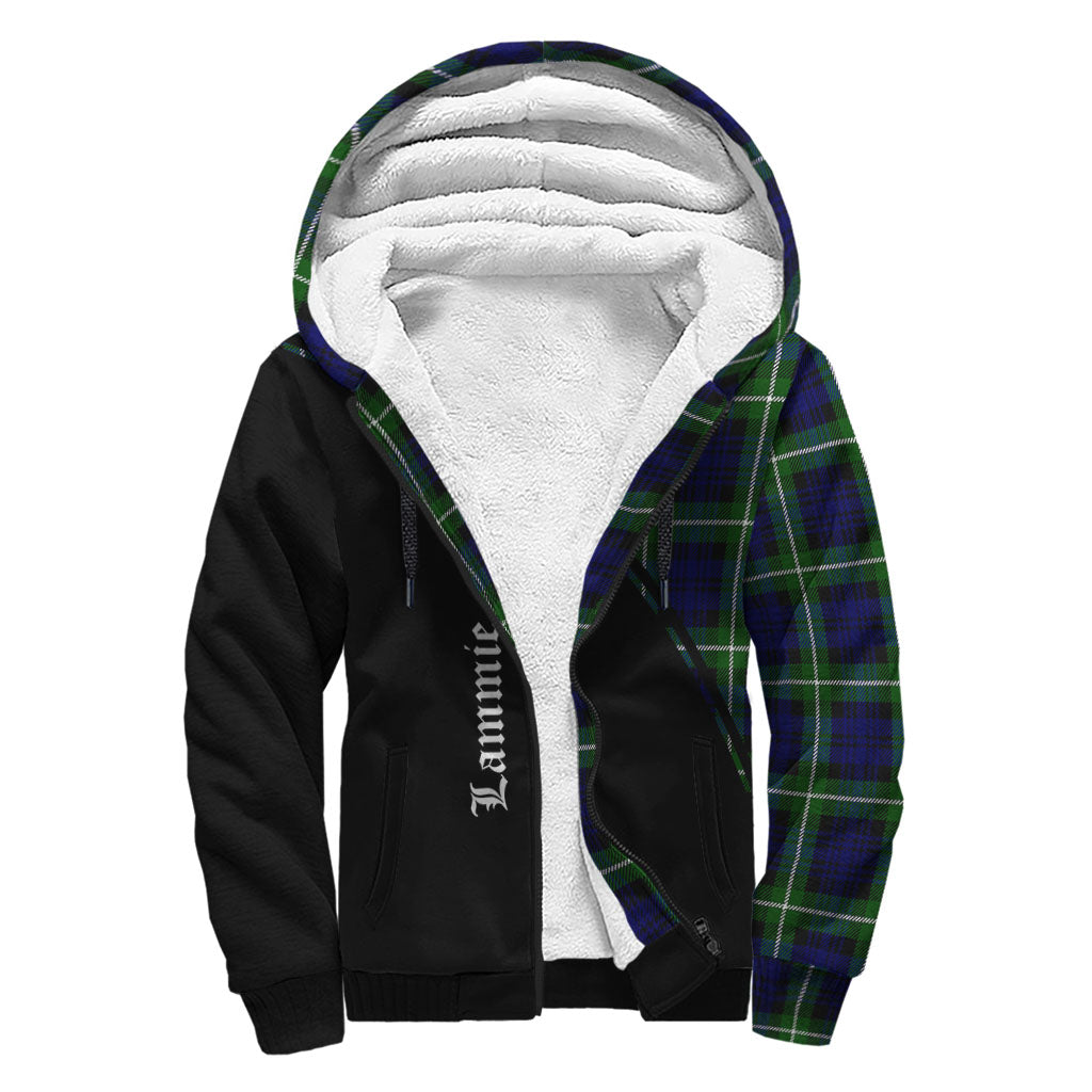 Lammie Tartan Sherpa Hoodie with Family Crest Curve Style - Tartan Vibes Clothing