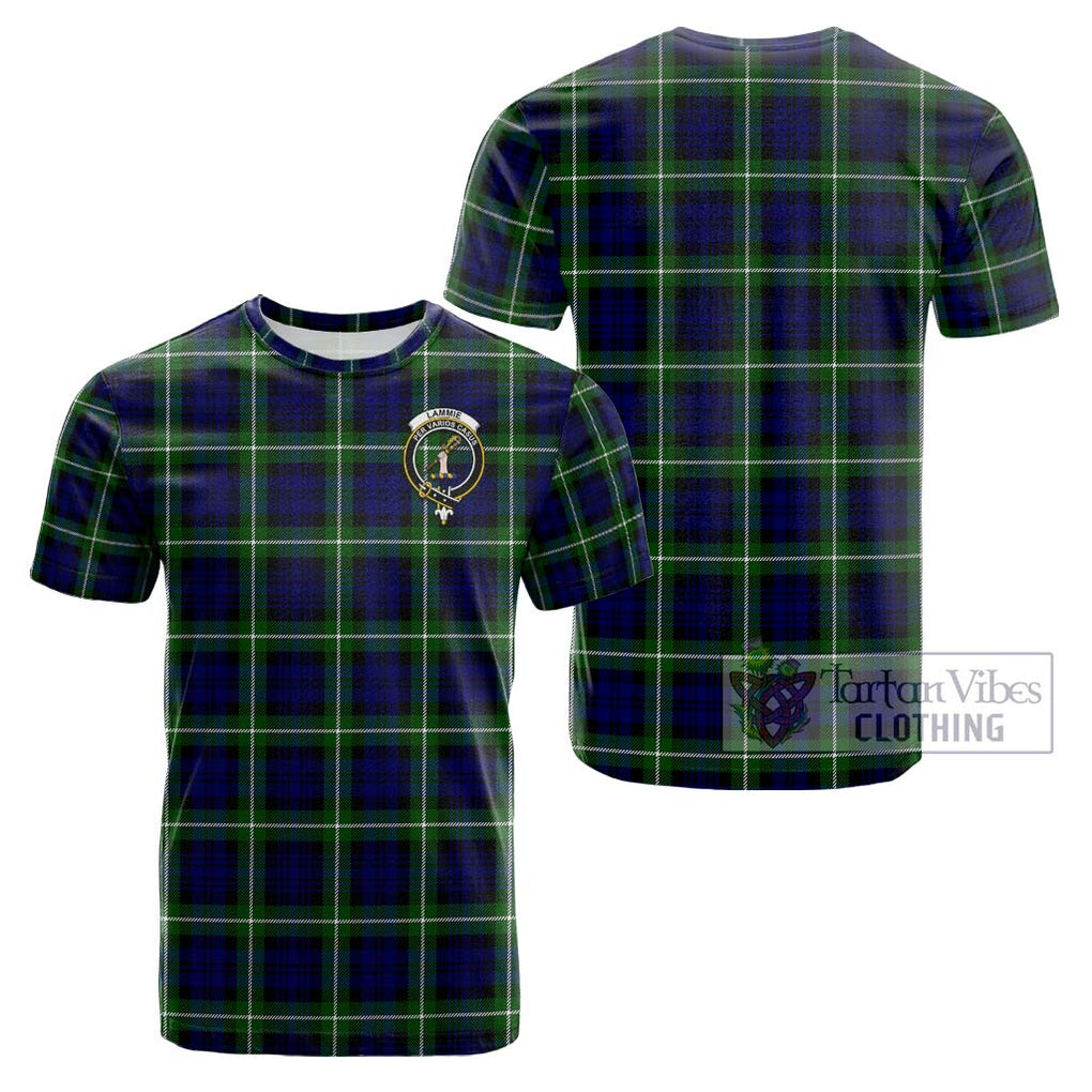 Lammie Tartan Cotton T-Shirt with Family Crest - Tartan Vibes Clothing