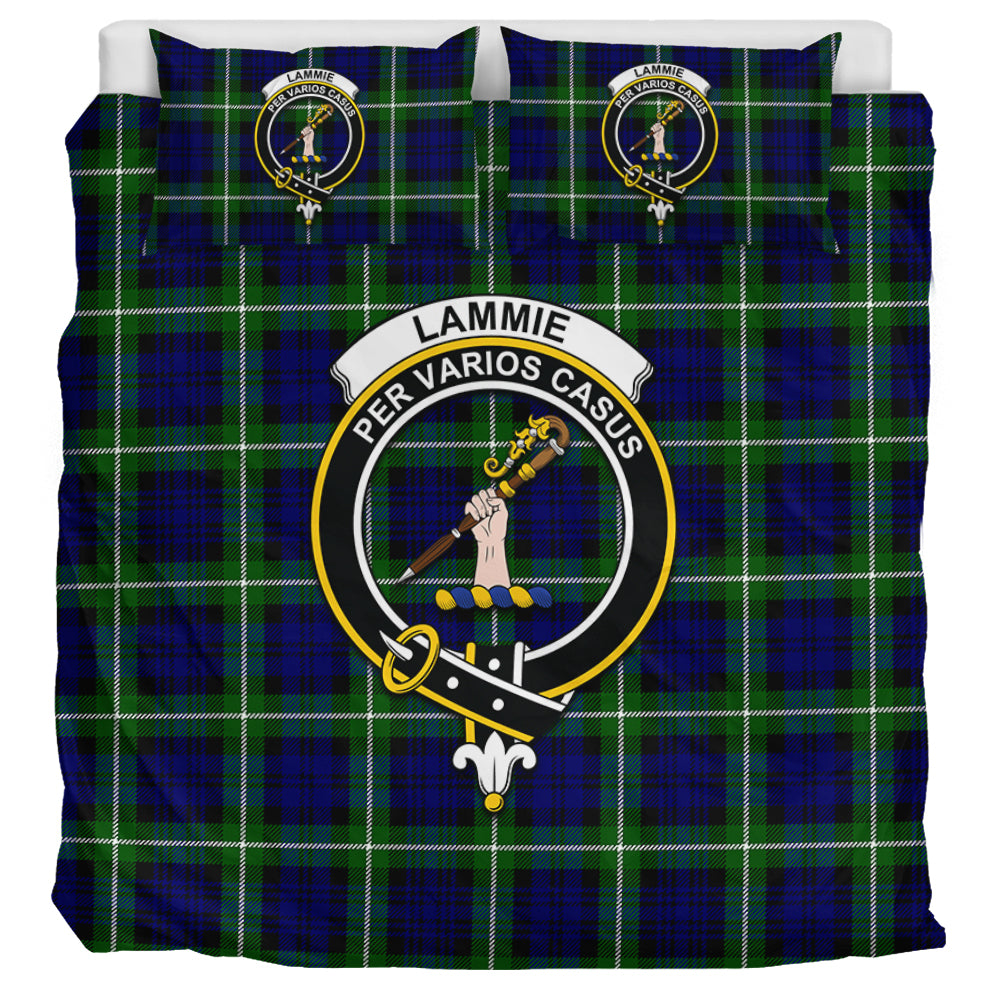 Lammie Tartan Bedding Set with Family Crest UK Bedding Set UK Super King 104*94 inch - Tartan Vibes Clothing