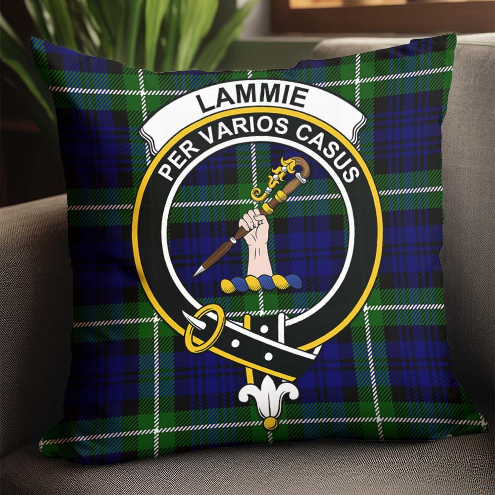 Lammie Tartan Pillow Cover with Family Crest - Tartan Vibes Clothing