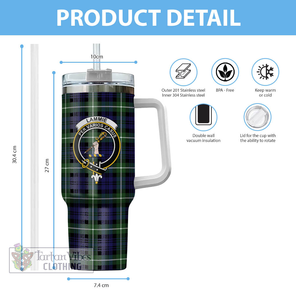 Tartan Vibes Clothing Lammie Tartan and Family Crest Tumbler with Handle