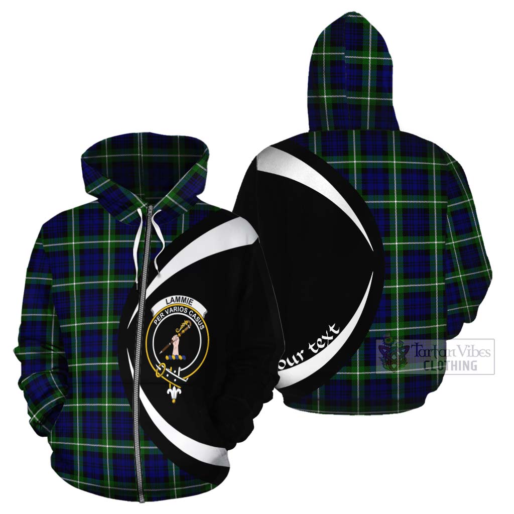 Lammie Tartan Cotton Hoodie with Family Crest Circle Style - Tartan Vibes Clothing