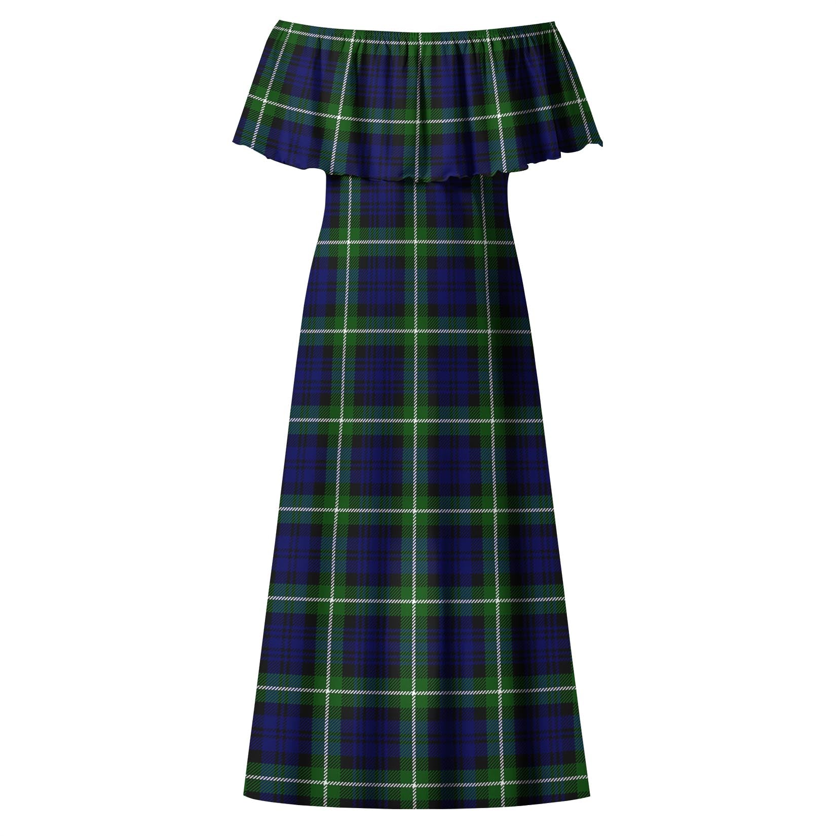 Lammie Tartan Off Shoulder Long Dress - Tartan Vibes Clothing