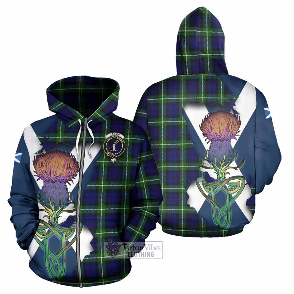 Lammie Tartan Family Crest Hoodie Scottish Thistle Celtic Inspired Zip Hoodie - Tartan Vibes Clothing