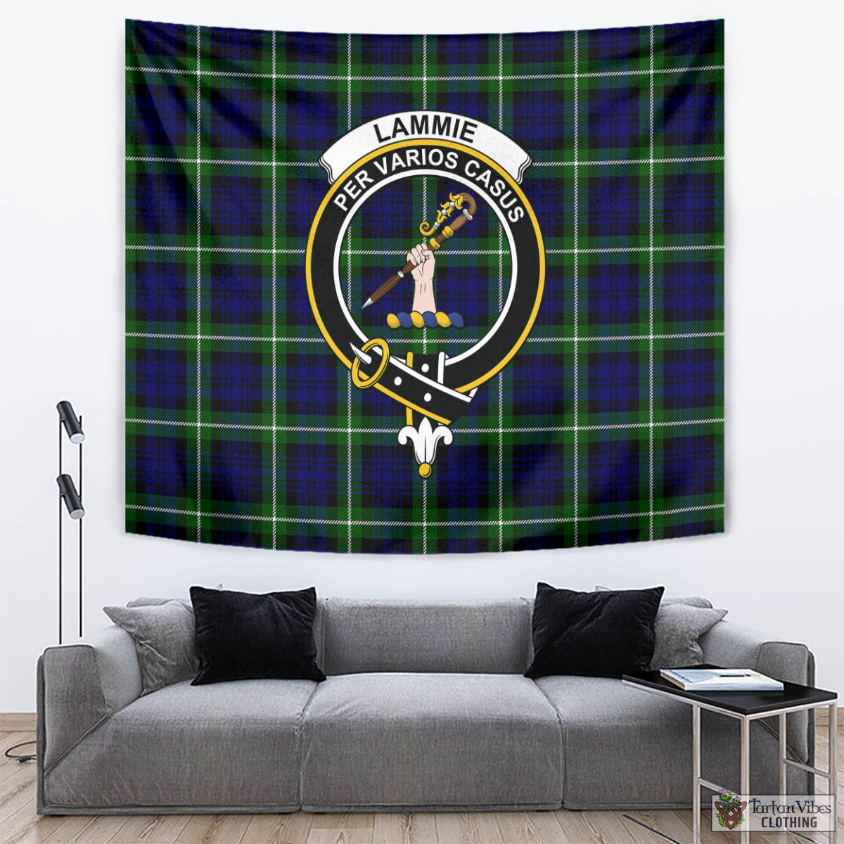 Lammie Tartan Tapestry Wall Hanging and Home Decor for Room with Family Crest - Tartan Vibes Clothing