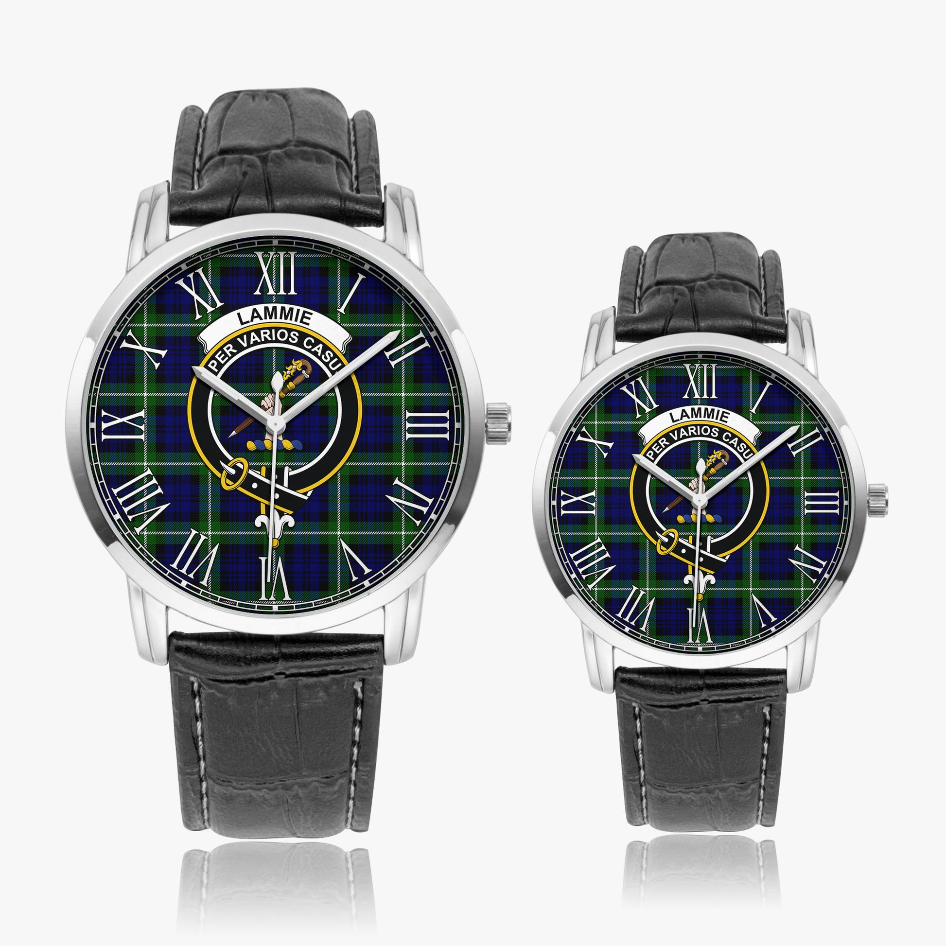 Lammie Tartan Family Crest Leather Strap Quartz Watch - Tartan Vibes Clothing
