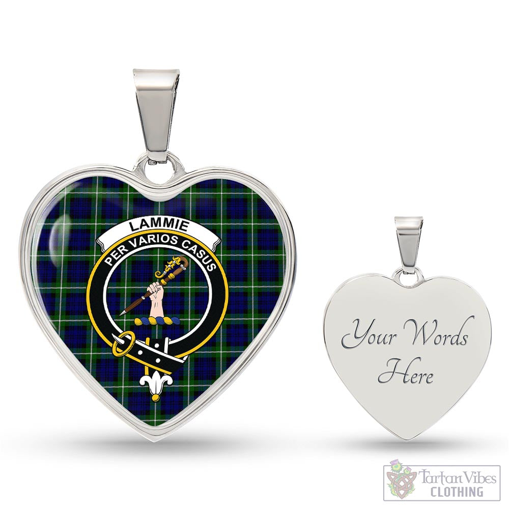 Lammie Tartan Heart Necklace with Family Crest Luxury Necklace (Silver) Yes - Tartan Vibes Clothing