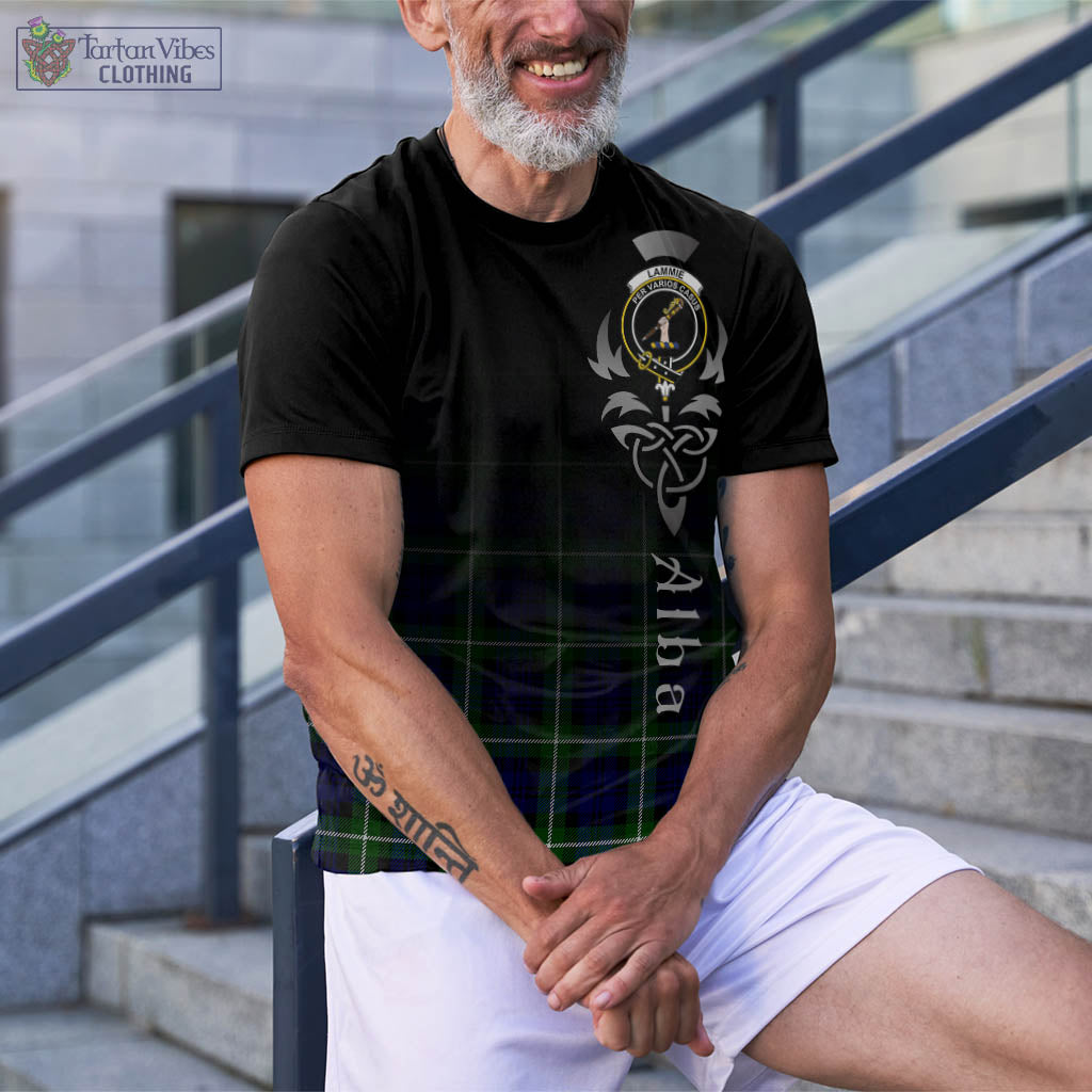 Lammie Tartan T-Shirt Featuring Alba Gu Brath Family Crest Celtic Inspired - Tartan Vibes Clothing