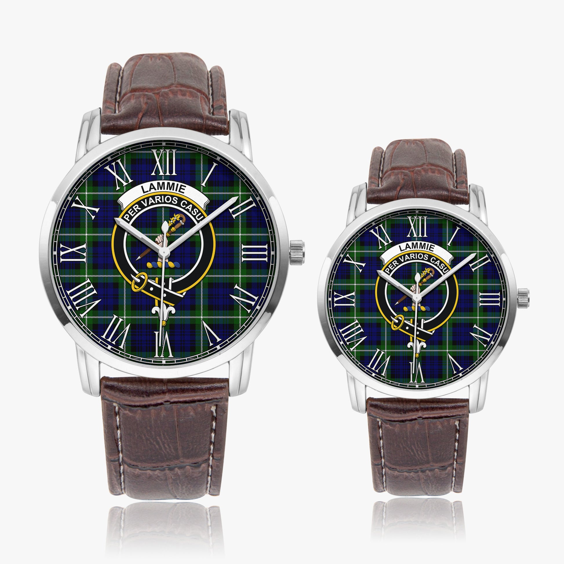 Lammie Tartan Family Crest Leather Strap Quartz Watch - Tartan Vibes Clothing